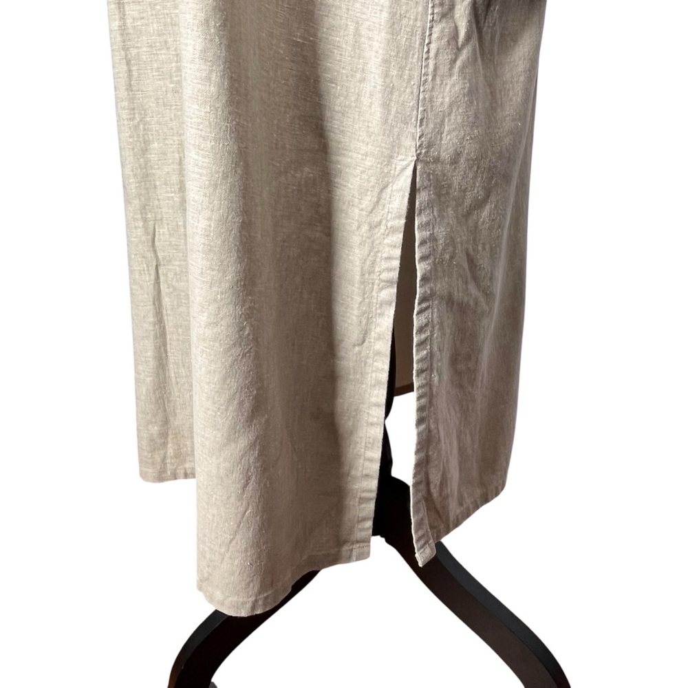 Maralyce Ferree Linen Coat Long Duster Cream Jacket Minimalist Trench Small - Picture 12 of 16